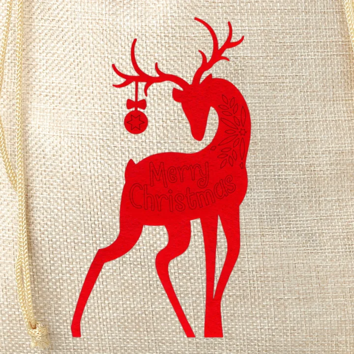 Sac de jute 26 x 35 cm - Noël - le cerf Sac de jute