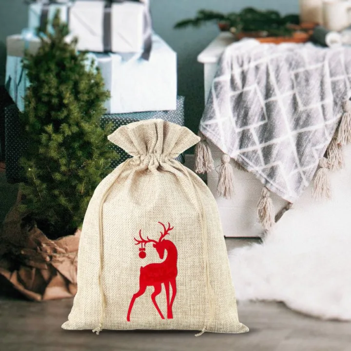 Sac de jute 30 x 40 cm - Noël - le cerf Sacs en jute