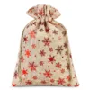 Sac de jute 40 x 55 cm - naturelle / étoile Sac de Noël