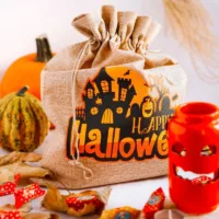Sac de jute Halloween 1, 30 x 40 cm - naturelle Sac de jute