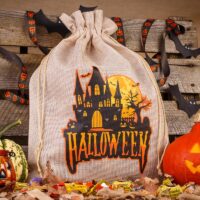 Sac de jute Halloween 2 30 x 40 cm - naturelle clair Halloween