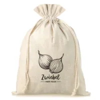 Sac en lin imité 30 x 40 cm avec l'impression - pour les oignons (DE) Grands sacs 30x40 cm