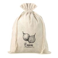 Sac en lin imité  30 x 40 cm avec l'impression - pour les oignons (EN) Sacs en lin