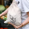 Sac en lin imité 30 x 40 cm avec l'impression - pour les oignons (PL) Lifehack – idées malines