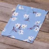 Sac en lin imité 22 x 30 cm avec l'impression - naturel / fleurs bleues Sac avec impression