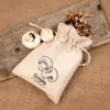 Sac en lin imité 22 x 30 cm avec l'impression - pour champignons Sacs en lin