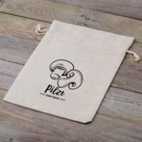 Sac en lin imité 22 x 30 cm avec l'impression - pour champignons Courses et stockage dans la cuisine
