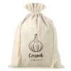 Sac en lin imité 22 x 30 cm avec l'impression - pour l'ail (PL) Grands sacs 22x30 cm