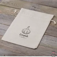 Sac en lin imité 22 x 30 cm avec l'impression - pour l'ail (PL) Jardin et plantes d’inérieur