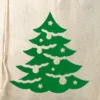 Sac en lin imité 26 x 35 cm avec l'impression - arbre de Noël Sac de lin