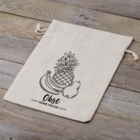 Sac en lin imité 30 x 40 cm avec l'impression - fruit (DE) Sac de lin