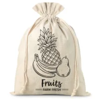 Sac en lin imité 30 x 40 cm avec l'impression - fruit (EN) Courses et stockage dans la cuisine