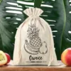 Sac en lin imité 30 x 40 cm avec l'impression - fruit (PL) Sacs en lin