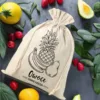 Sac en lin imité 30 x 40 cm avec l'impression - fruit (PL) Sacs naturels clair