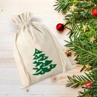 Sac en lin imité 30 x 40 cm - Noël Sac avec impression