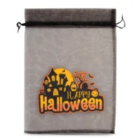 Sac en organza Halloween 1, 30 x 40 cm - noir Sachets noirs