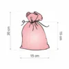 Sachet en lin imité 15 x 20 cm avec l'impression - naturel / fleurs roses Lifehack – idées malines