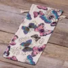 Sachet en lin imité 16 x 37 cm avec l'impression - naturel / papillon En voyage