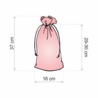 Sachet en lin imité 16 x 37 cm avec l'impression - naturel / treillis rouge Moyens sachets