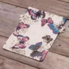 Sachet en lin imité 18 x 24 cm avec l'impression - naturel / papillon En voyage