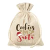Sachet en lin imité avec l'impression 13 x 18 cm - biscuits Sac de Noël
