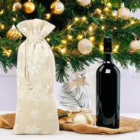 Sachets en lin imité 16 x 37 cm avec l'impression - naturelle / neige Tous les produits