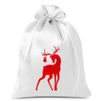 Sac de satin 26 x 35 cm - Noël - le cerf Sac de Noël