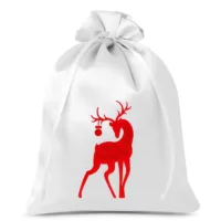 Sac de satin 26 x 35 cm - Noël - le cerf Sac de Noël