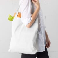 Sac en coton 38 x 42 cm avec des anses longues - blanc Sacs de courses avec lanières