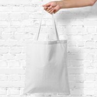 Sac en coton 38 x 42 cm avec des anses longues - blanc Sacs en coton