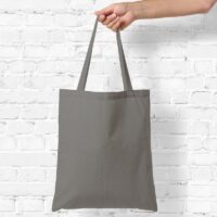 Sac en coton 38 x 42 cm avec des anses longues - gris Sacs de courses avec lanières