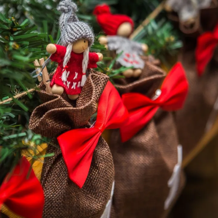 Nœuds en tissu 10 x 5 cm - rouges Pour fêtes et occasions spéciales