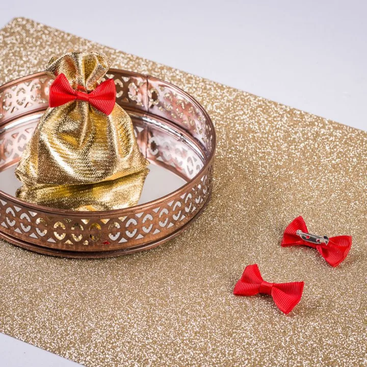 Nœuds en tissu 4 x 2 cm - rouges Pour fêtes et occasions spéciales