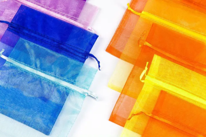 Sachets en organza 12 x 15 cm - mix de couleurs du printemps Bougies