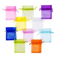 Sachets en organza 7 x 9 cm - mix de couleurs du printemps Woreczki z organzy