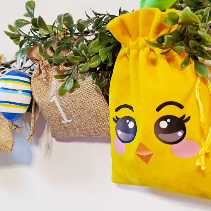 Sachets en velours 13 x 18 cm avec impression - Poussin Sac avec impression