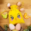 Sachets en velours 13 x 18 cm avec impression - Poussin Sacs jaunes