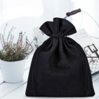 Pochettes en coton 10 x 13 cm - noir Sachets noirs