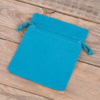 Pochettes en coton 11 x 14 cm - turquoise Pâques