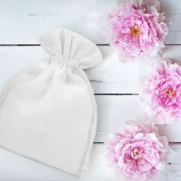 Pochettes en coton 12 x 15 cm - blanc Sacs blancs
