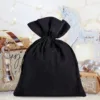Pochettes en coton 13 x 18 cm - noir En voyage