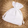 Pochettes en coton 6 x 8 cm - blanc Première Communion