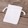 Pochettes en coton 6 x 8 cm - blanc Mariage