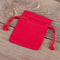 Pochettes en coton 6 x 8 cm - rouge Journée de la femme