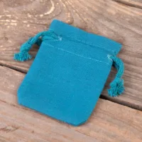 Pochettes en coton 6 x 8 cm - turquoise Décorations d’intérieur
