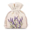 Pochettes en coton 8 x 10 cm - naturelle avec impression lavande Lavanda