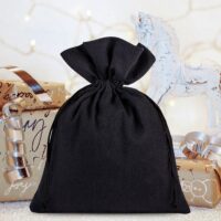 Pochettes en coton 8 x 10 cm - noir Sachets noirs