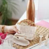Sachets en lin imité 12 x 15 cm - naturelle Remerciements aux invités