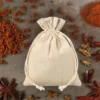 Sachets en lin imité 13 x 18 cm - naturelle Noël