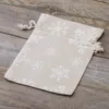 Sachets en lin imité 15 x 20 cm avec l'impression - naturelle / neige Secteurs / Emballages pour…